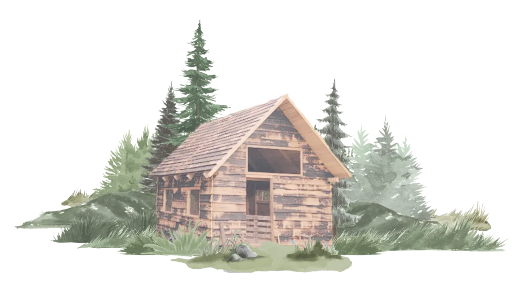 Primera cabaña de madera