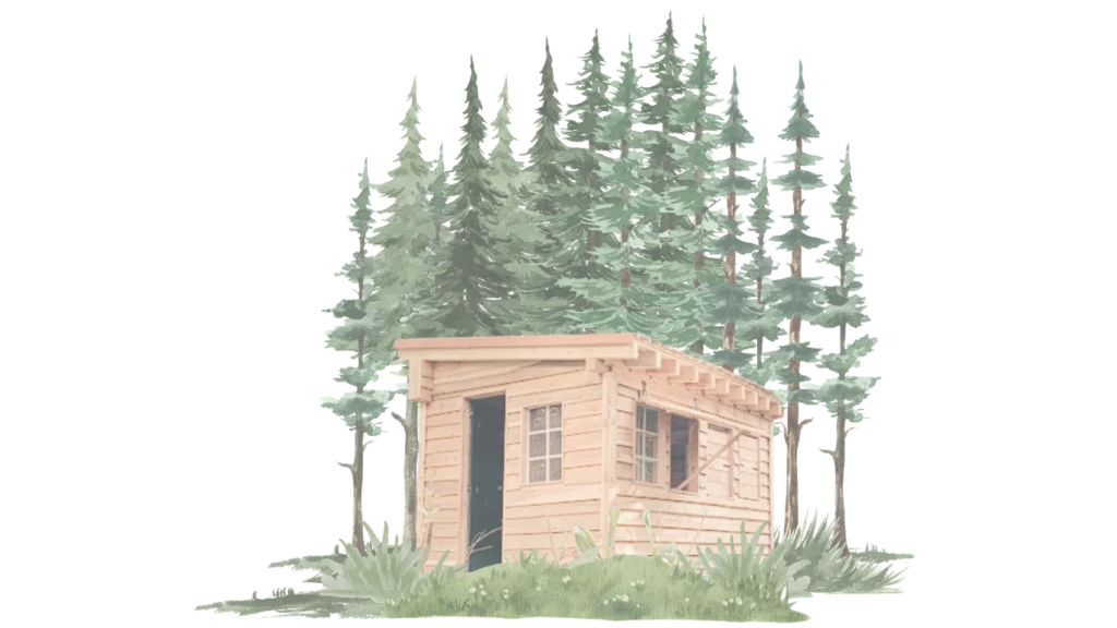 Otra cabaña construida en el bosque